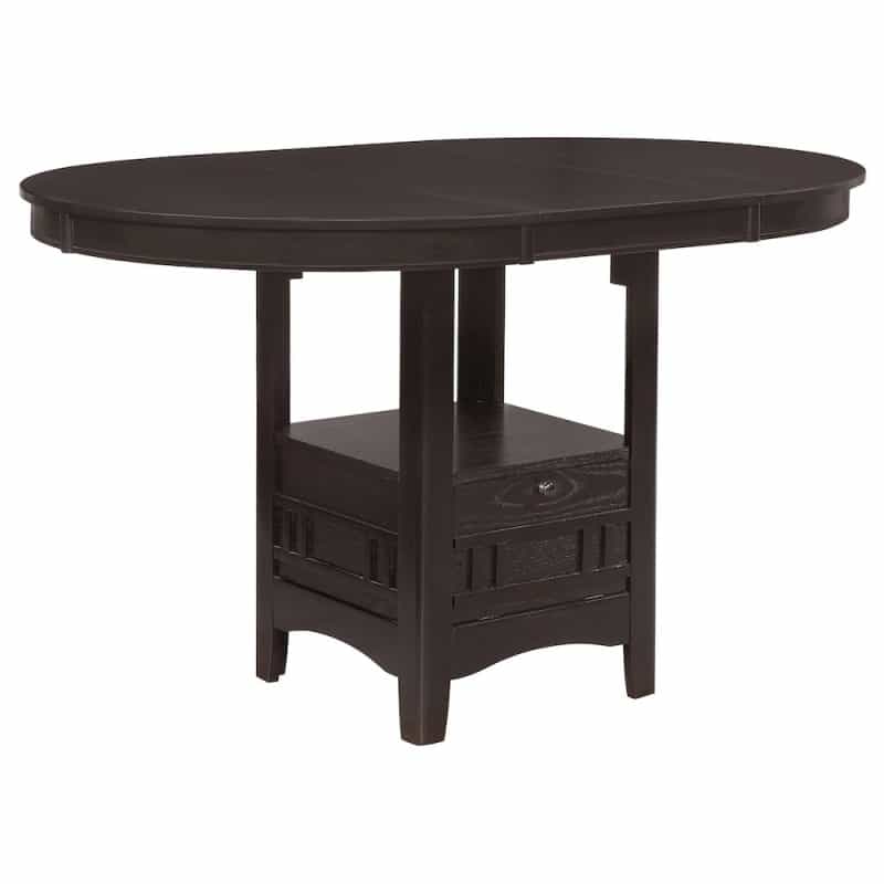 Lavon Oval 60-Inch Extension Counter Dining Table Espresso