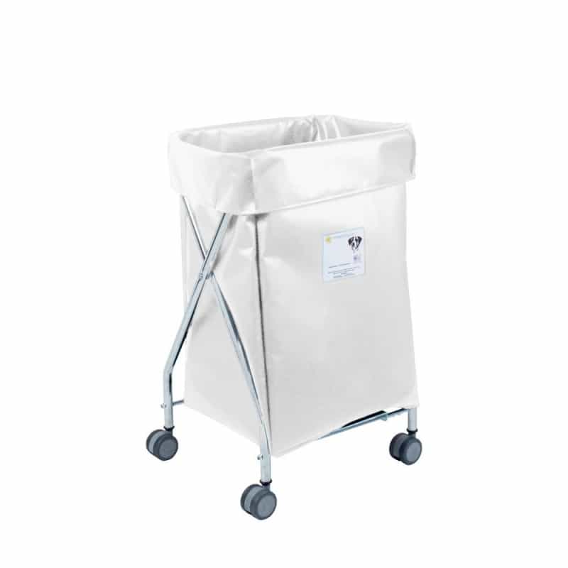 Narrow Collapsible Hamper With White Vinyl Bag, 5 Bushel Capacity