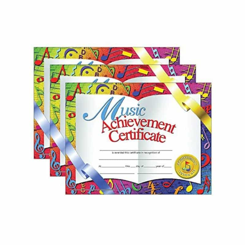 Music Achievement Certificate, 30 Per Pack, 3 Packs