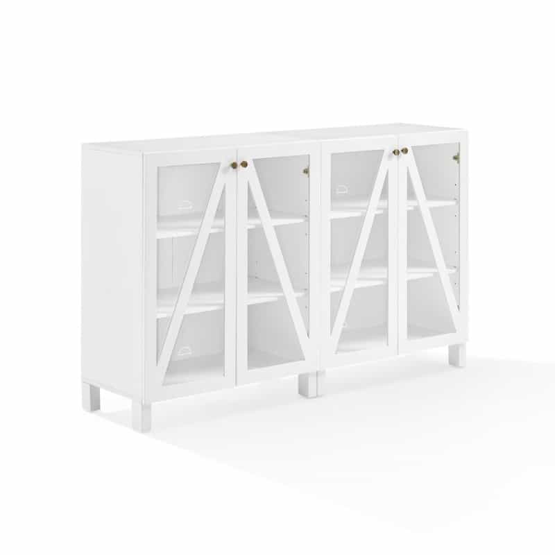 Cassai 2-Piece Media Sideboard Cabinet Set - 2 Storage Pantries