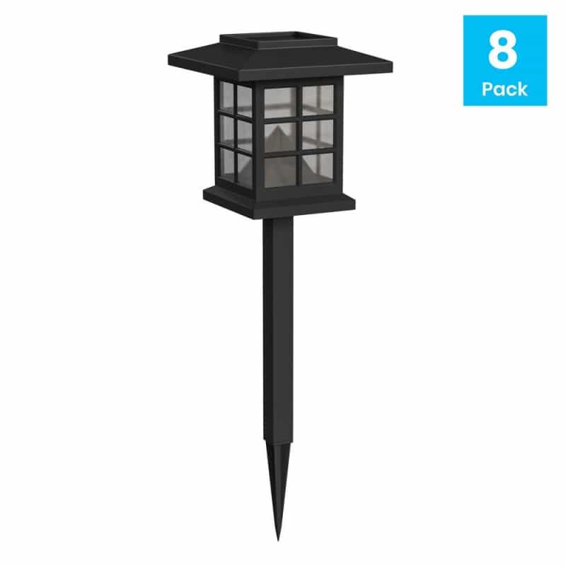 8 Pack Black Lantern Led Solar Lights Weather Resistant Solar Powered Lights