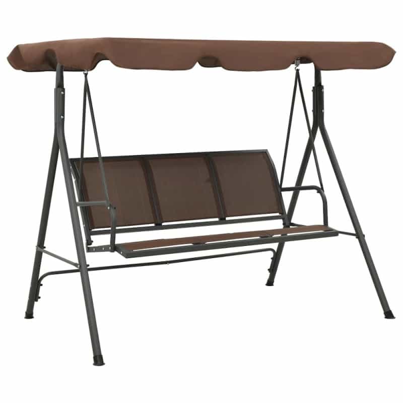 Porch Swing Coffee Powder-Coated Steel Frame Large