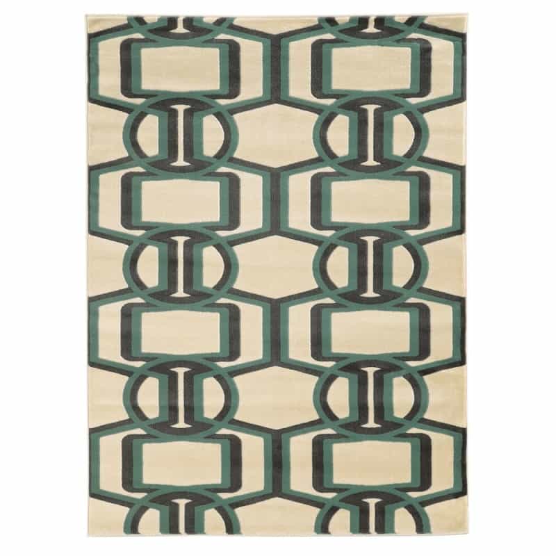 Roma Bridle Grey & Turquoise 8X10, Rug