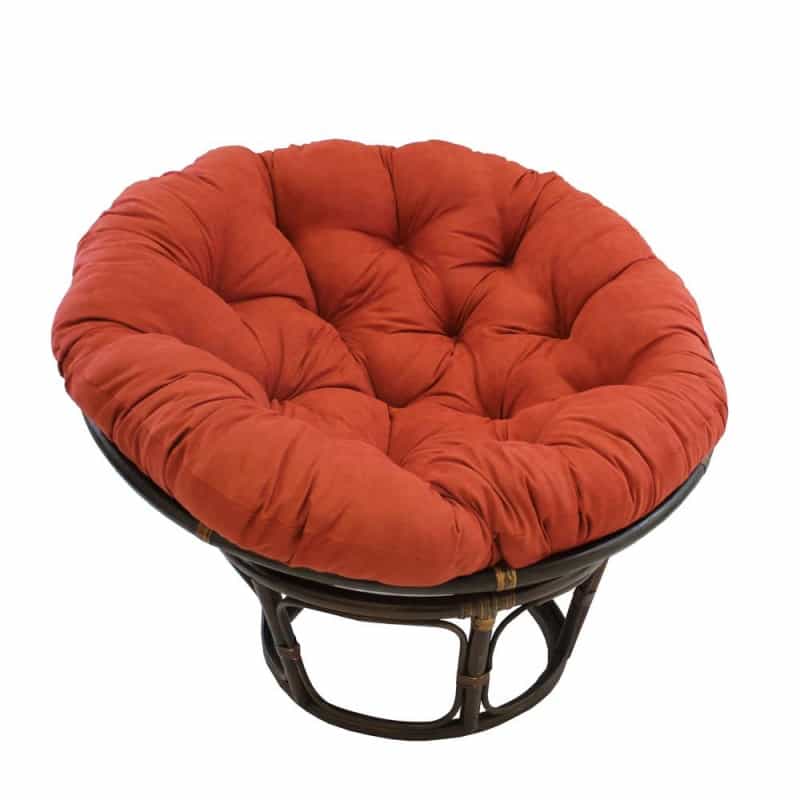 Rattan 42-Inch Papasan Chair With Micro Suede Cushion