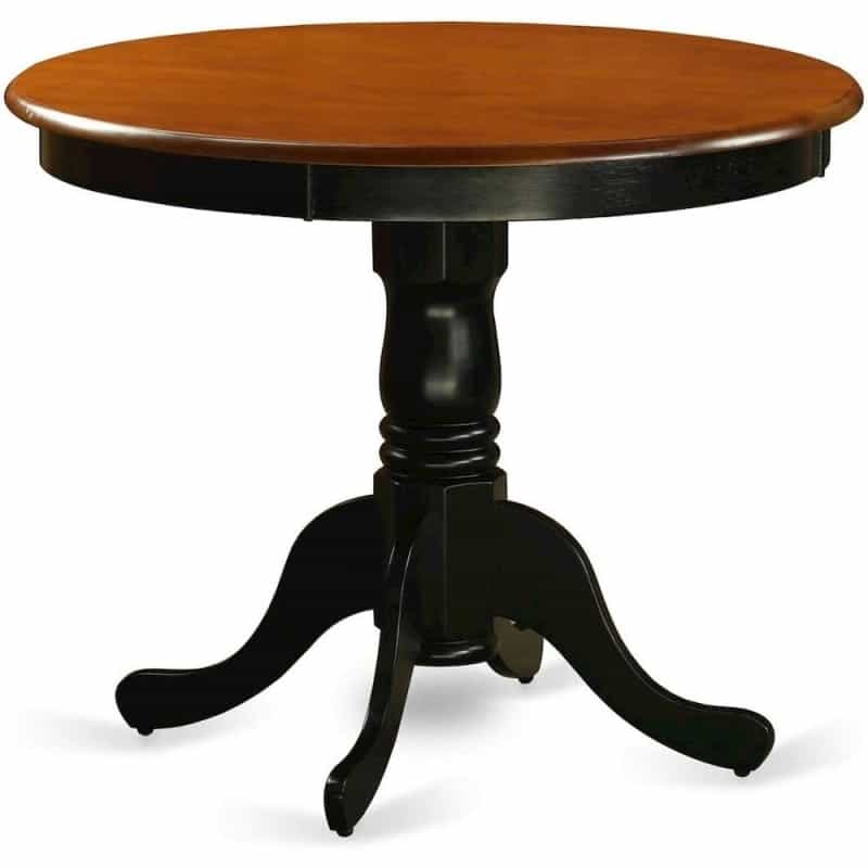 Antique Table 36" Round With Black And Cherry Finish