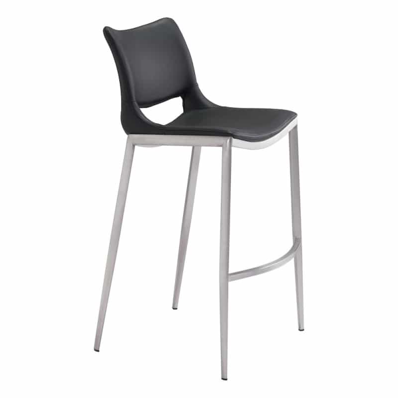 Ace Barstool (Set Of 2) Black & Silver