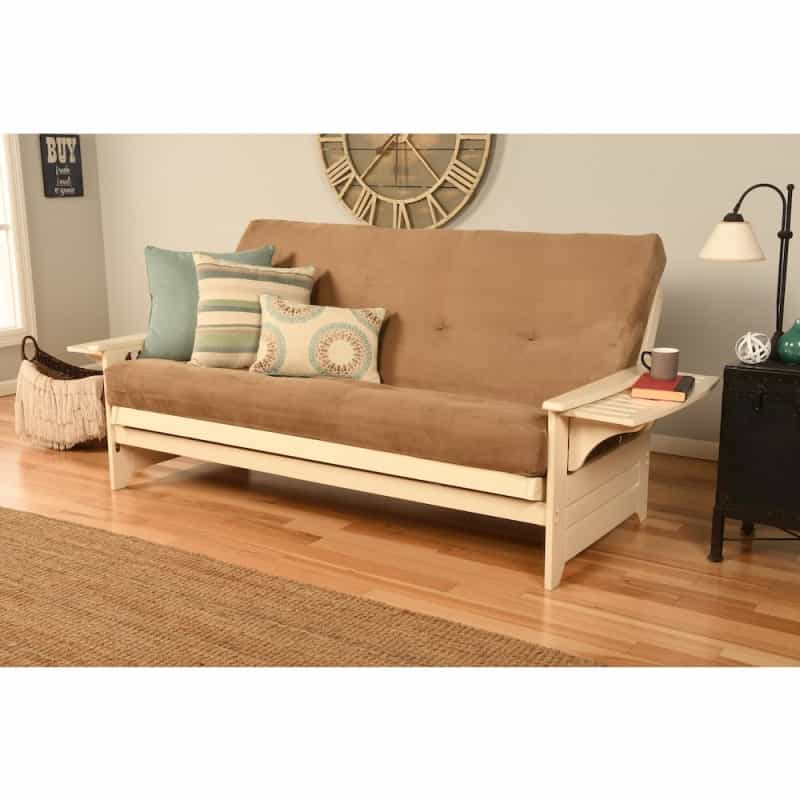 Phoenix Frame-Antique White Finish-Suede Peat Mattress