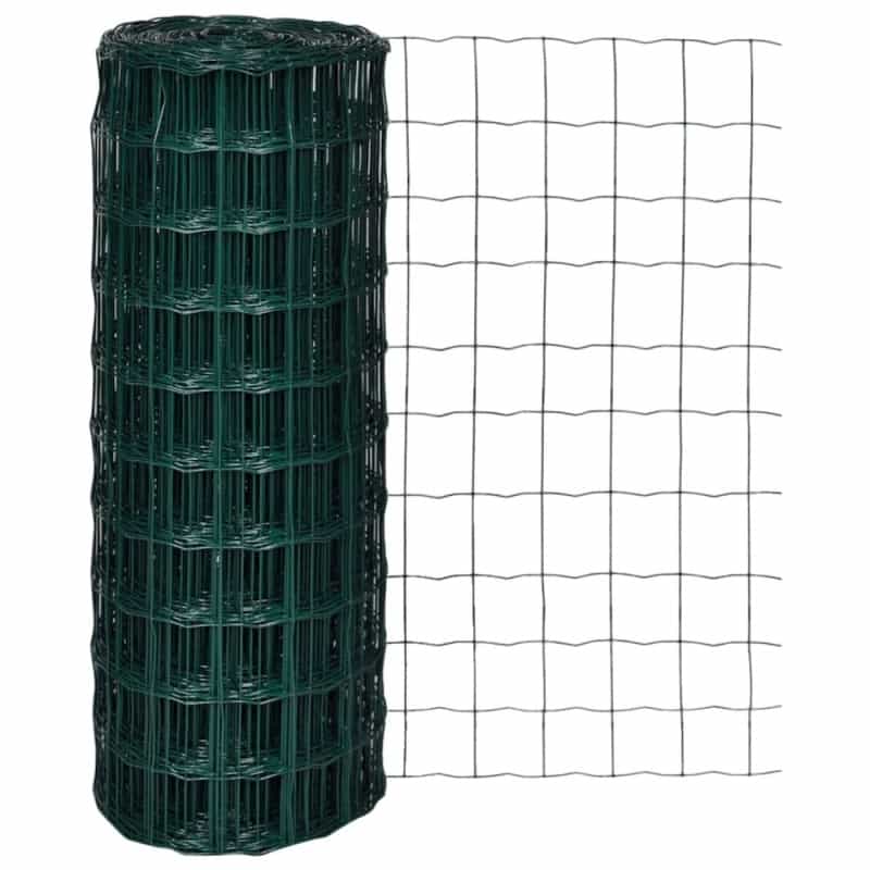 Vidaxl Euro Fence Steel 32.8Ft X 3.3Ft Green, 140573