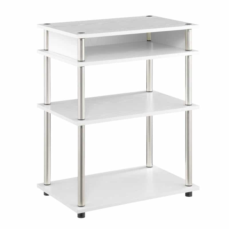 Designs2go No Tools Printer Stand With Shelves, White