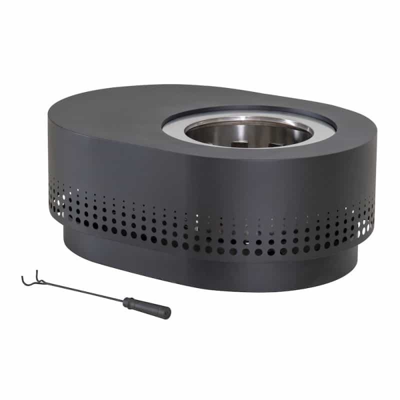 Lawrence 38. Black Steel Wood Burning Outdoor Smokeless Fire Pit With Pvc Cover