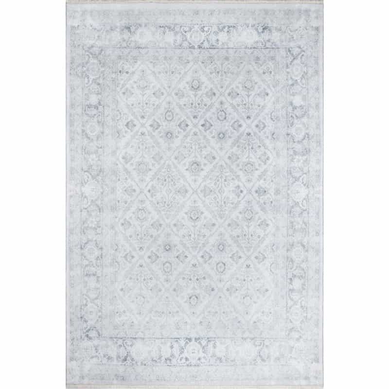 Traditional Rectangle Area Rug, Grey, 5'6" X 8'6"