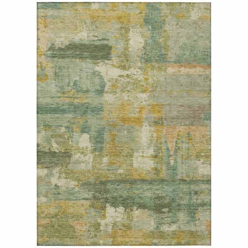 Machine Washable Indoor/Outdoor Chantille Acn2147 Green 5' X 7'6" Rug