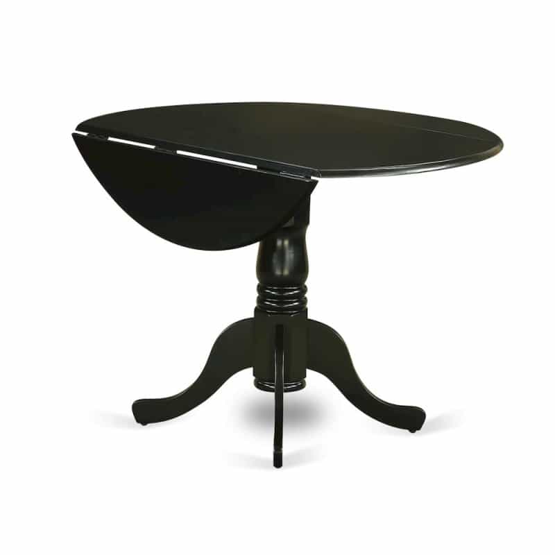 Dublin Round Table With Two 9" Drop Leaves - Black Finish