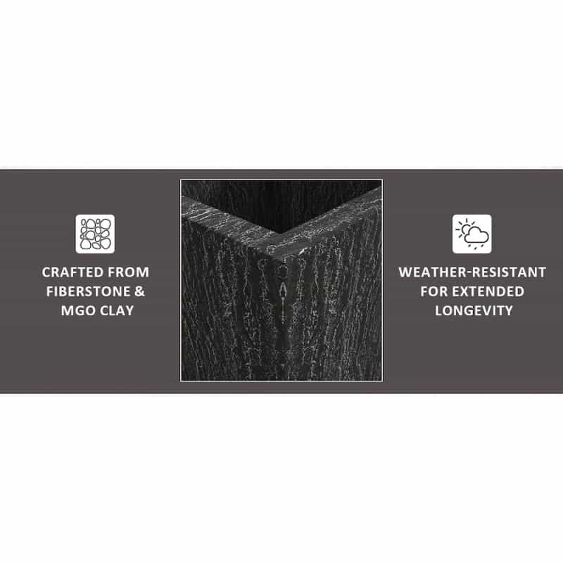 Verdura Series Cubic Poly Stone Planter In Dotted Blck 21.7 Cube