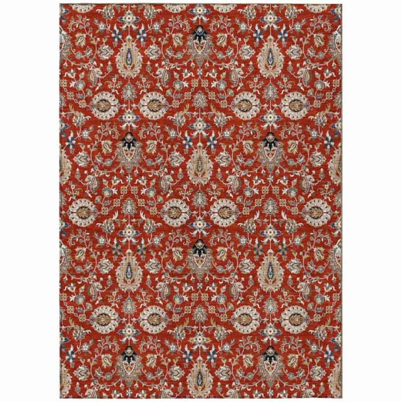Machine Washable Indoor/Outdoor Chantille Acn2192 Red 2'6" X 3'10" Rug