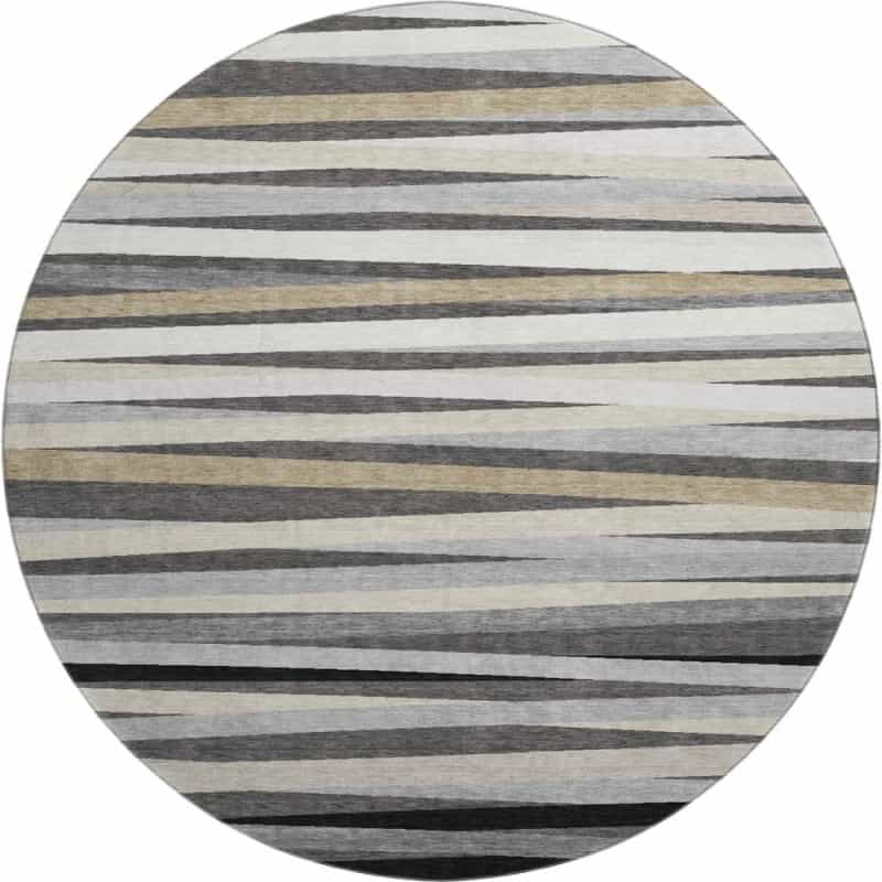 Premium Machine Washable Mayfield Amf997 Gray 8' X 8' Round Rug