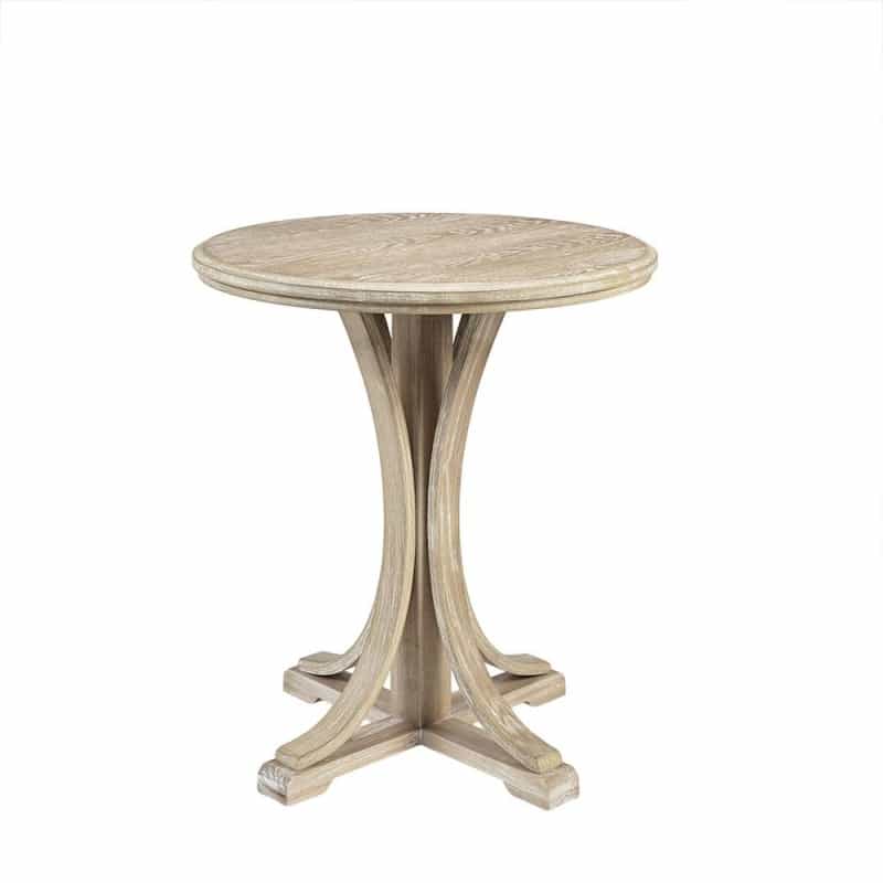 Fatima Round Accent Table, Reclaimed Wheat Color