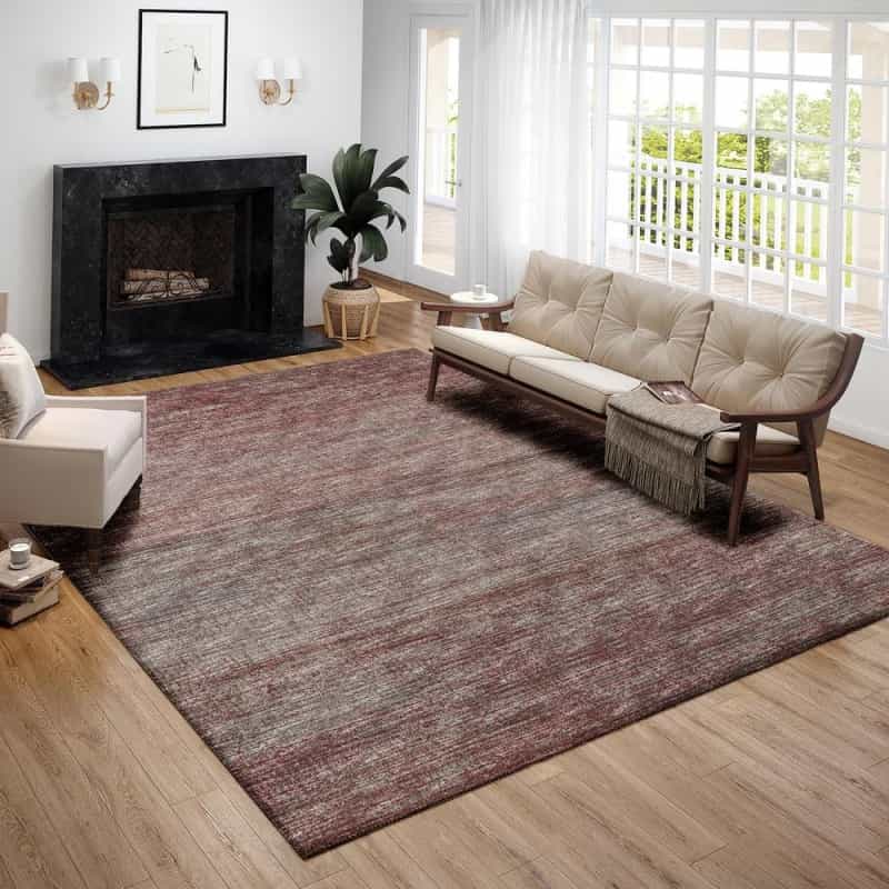 Marston Burgundy Transitional Striped 3' X 5' Area Rug Burgundy Ama31