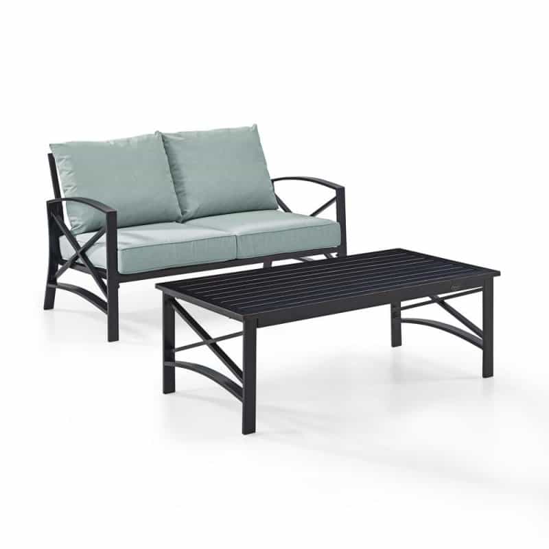 Kaplan 2Pc Outdoor Loveseat Patio Furniture Set - Loveseat & Coffee Table