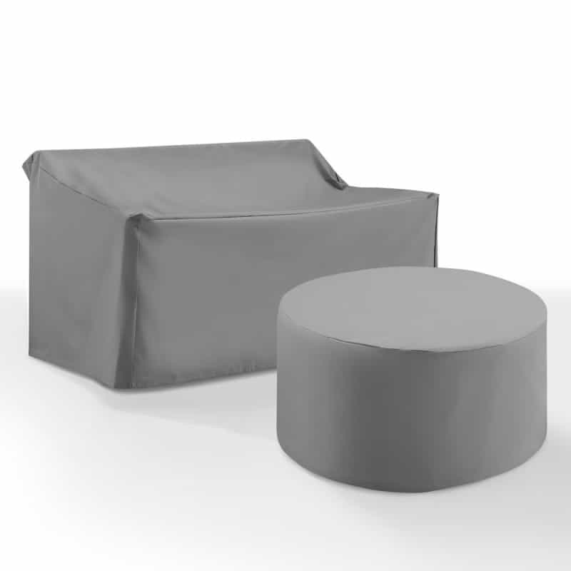 2Pc Outdoor Furniture Cover Set - Loveseat & Round Table