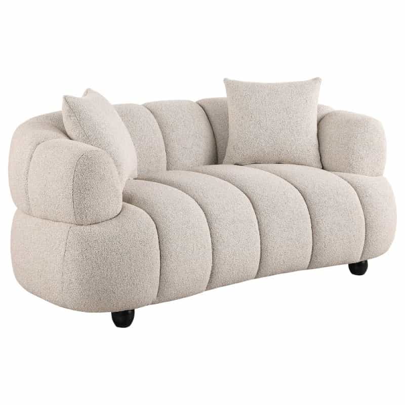 Whitney Contemporary Channel Tufted Boucle Upholstered Loveseat