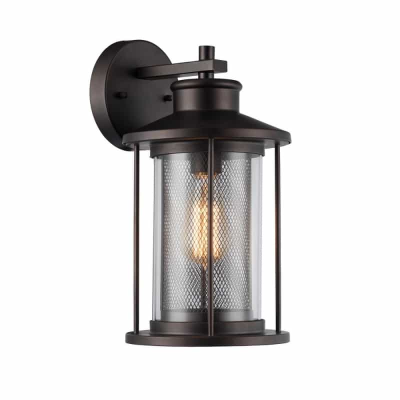 Crichton Transitional 1 Light Rubbed Bronze Outdoor Wall Sconce 14" Tall