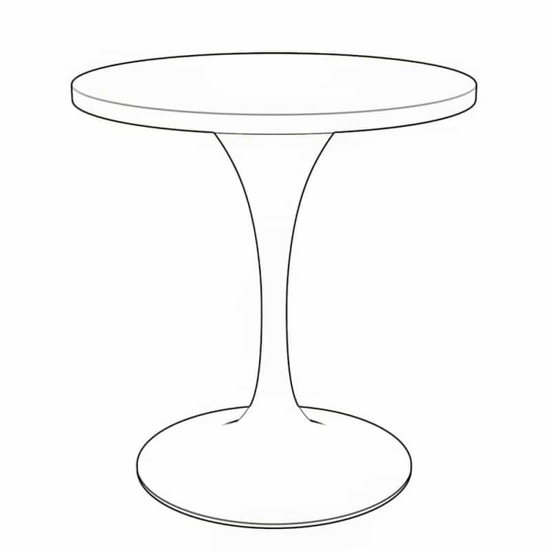 Verve Collection 27 Round Dining Table, White Base With Cognac Brown Mdf Top
