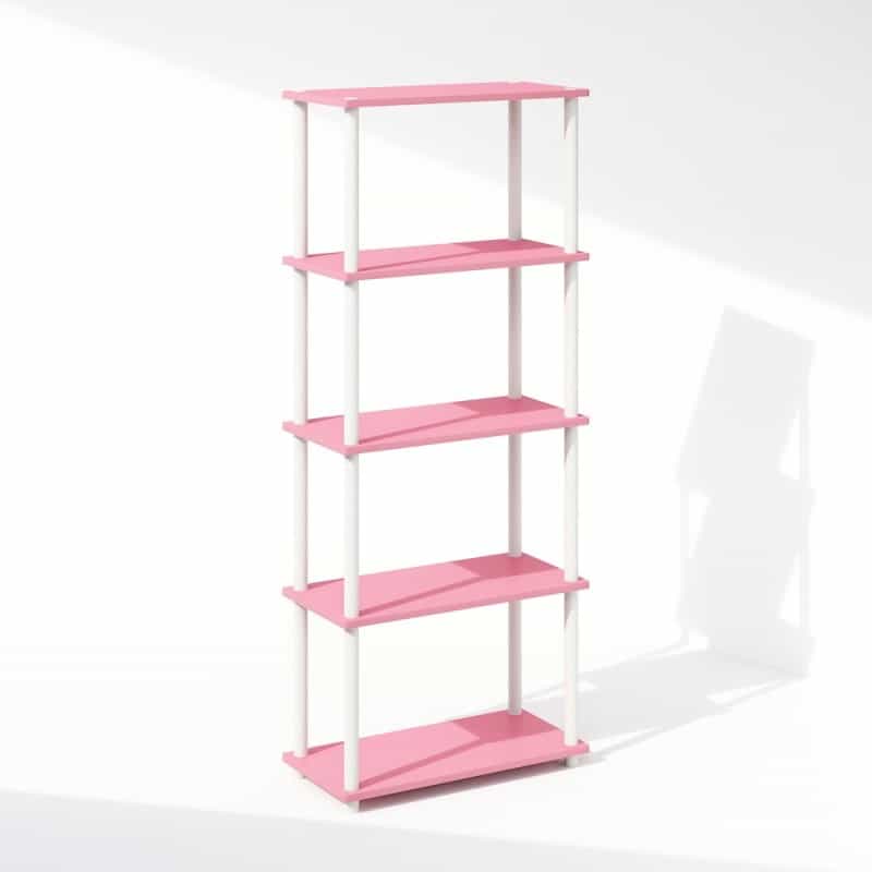 Turn-N-Tube 5-Tier Multipurpose Compact Display Rack, Shelving Unit, Bookcase