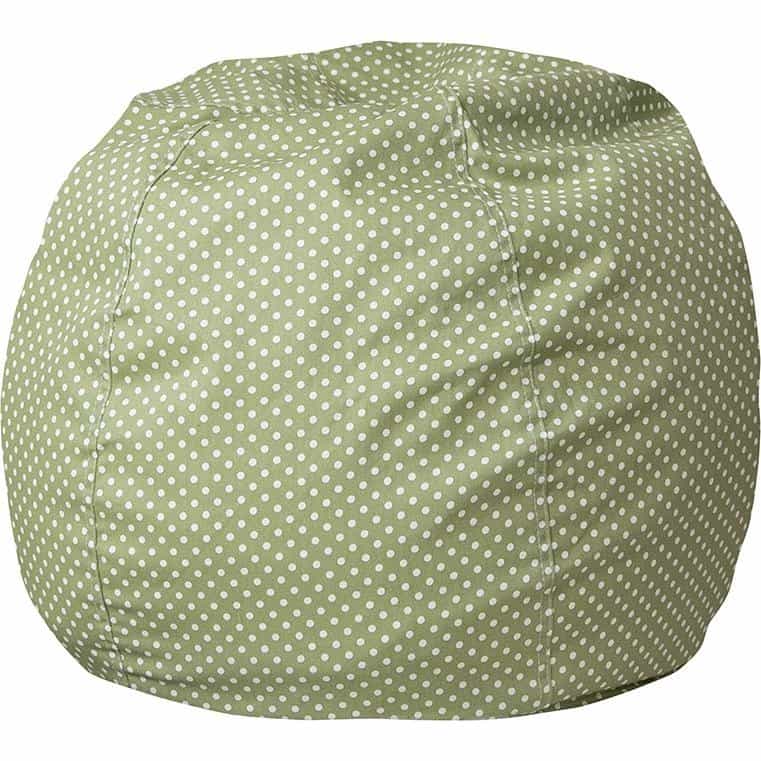 Small Green Dot Refillable Bean Bag Chair For Kids And Teens