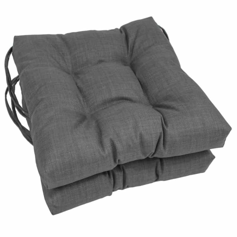 16-Inch Outdoor Spun Polyester Square Tufted Chair Cushions (Set Of 2)