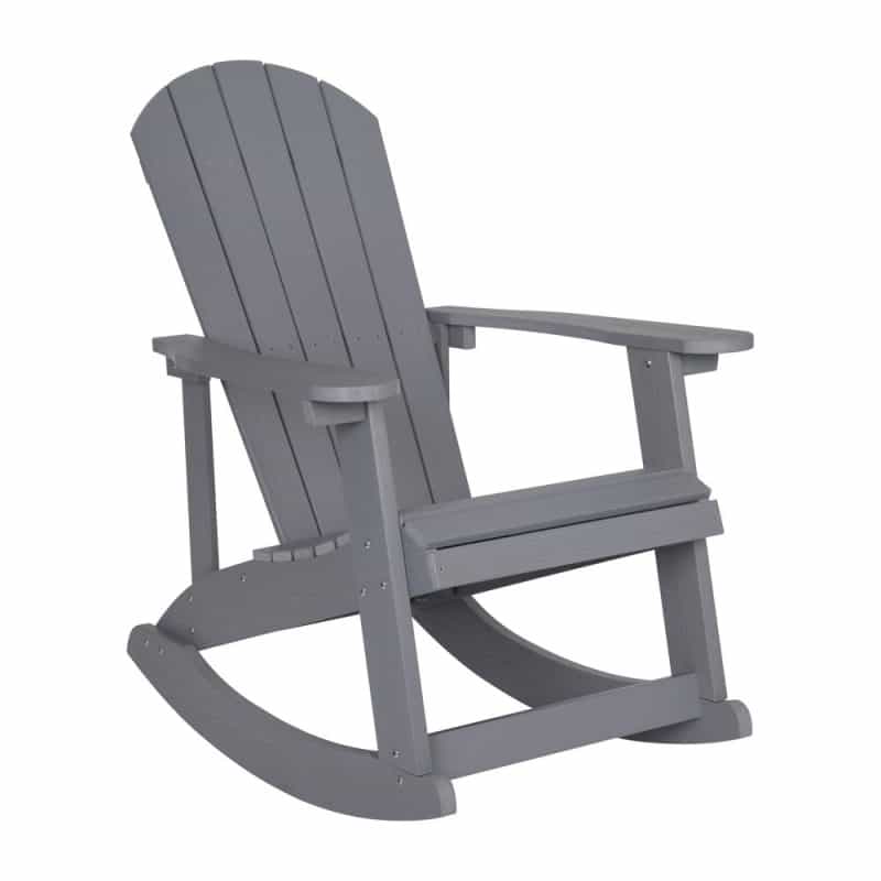 Adirondack Rocking Chair With Rust Resistant Stainless Steel Hardware In Gray