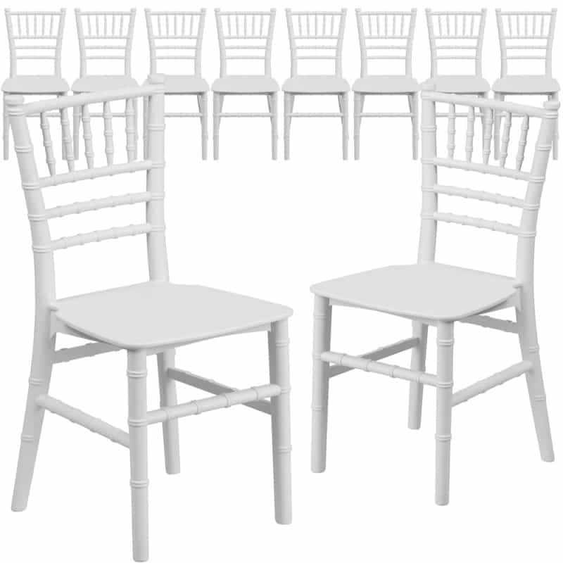 10 Pk. Kids White Resin Chiavari Chair