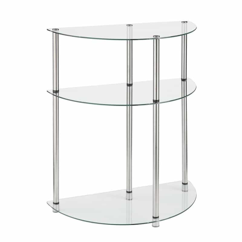Classic Glass 3 Tier Half-Circle Entryway Hall Table