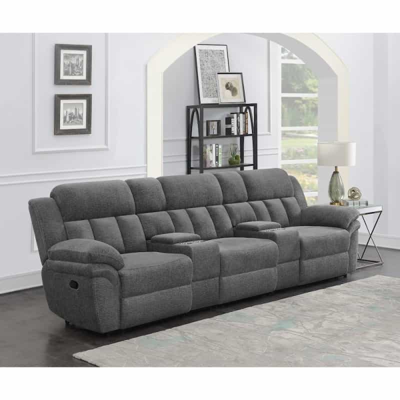 Bahrain 5-Piece Upholstered Home Theater Seating Charcoal