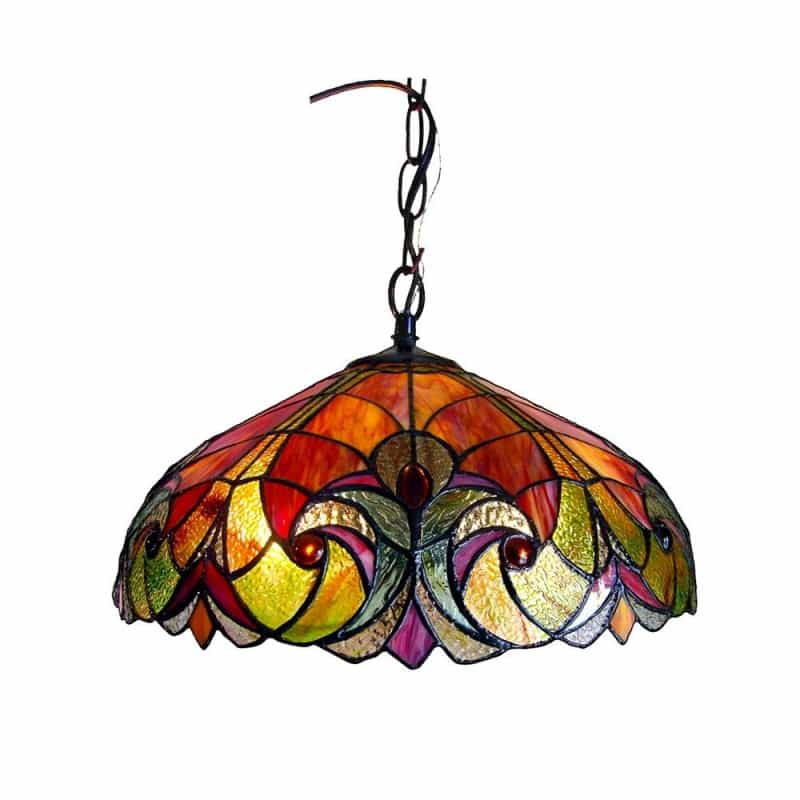 Liaison Tiffany-Style 2 Light Victorian Ceiling Pendent 18" Shade
