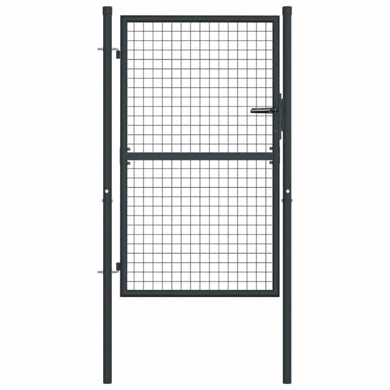 Mesh Garden Gate Galvanized Steel 39.4"X68.9" Gray