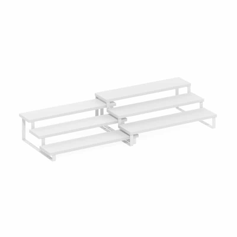 Nestable Kitchen Counter Spice Rack Organizer, Set Of 2, White/White