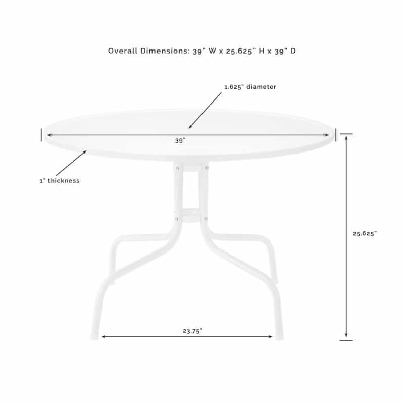 Ridgeland 5Pc Round Retro Outdoor Dining Set - Dining Table & 4 Chairs