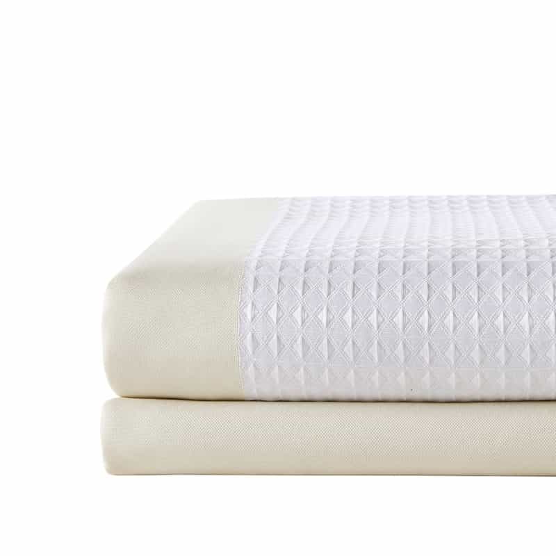 Spa Waffle Shower Curtain With 3M Treatment, Cream Color