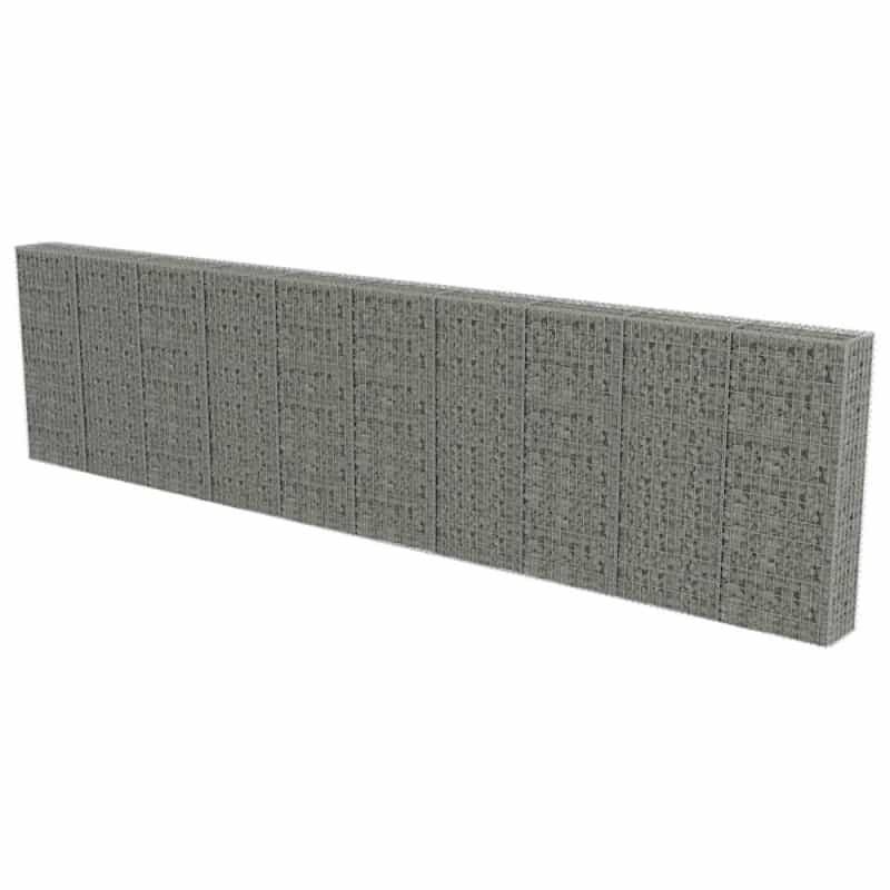 Gabion Wall With Covers Galvanized Steel 236"X11.8"X59"