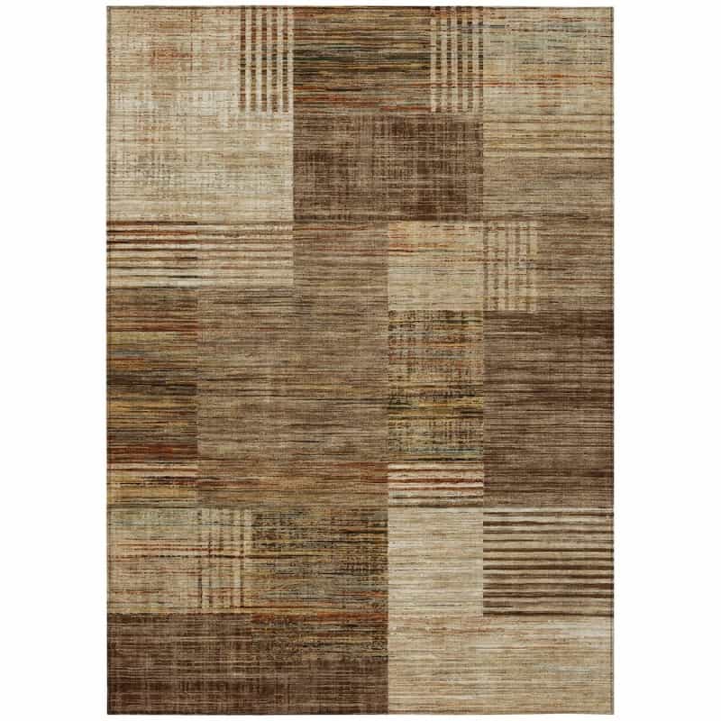 Machine Washable Indoor/Outdoor Chantille Acn2149 Brown 5' X 7'6" Rug