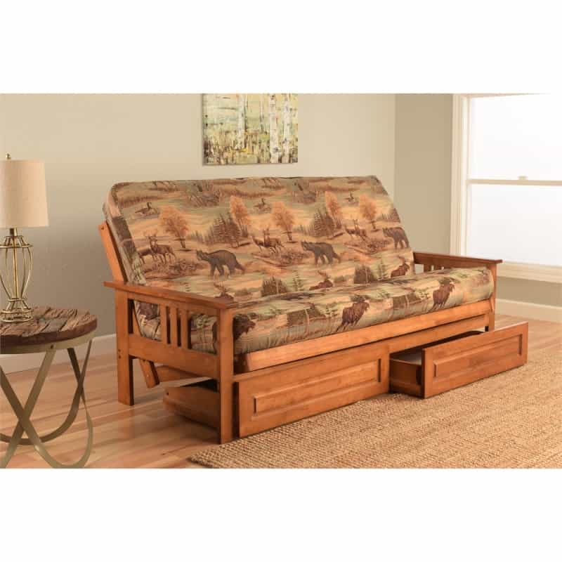 Monterey Frame-Barbados Finish-Canadian Mattress-Storage Drawers