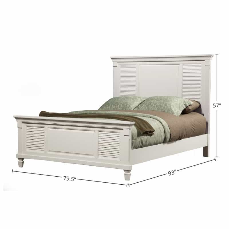 Winchester California King Shutter Panel Bed, White