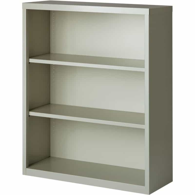 Lorell Fortress Series Bookcase - 34.5" Width X 13" Depth X 42" Height - 3 X Shelf(Ves) - Light Gray - Powder Coated - Steel - Recycled