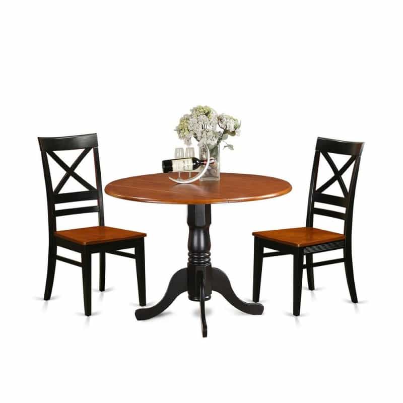 3 Pc Kitchen Table Set-Dining Table And 2 Wooden Kitchen Chairs