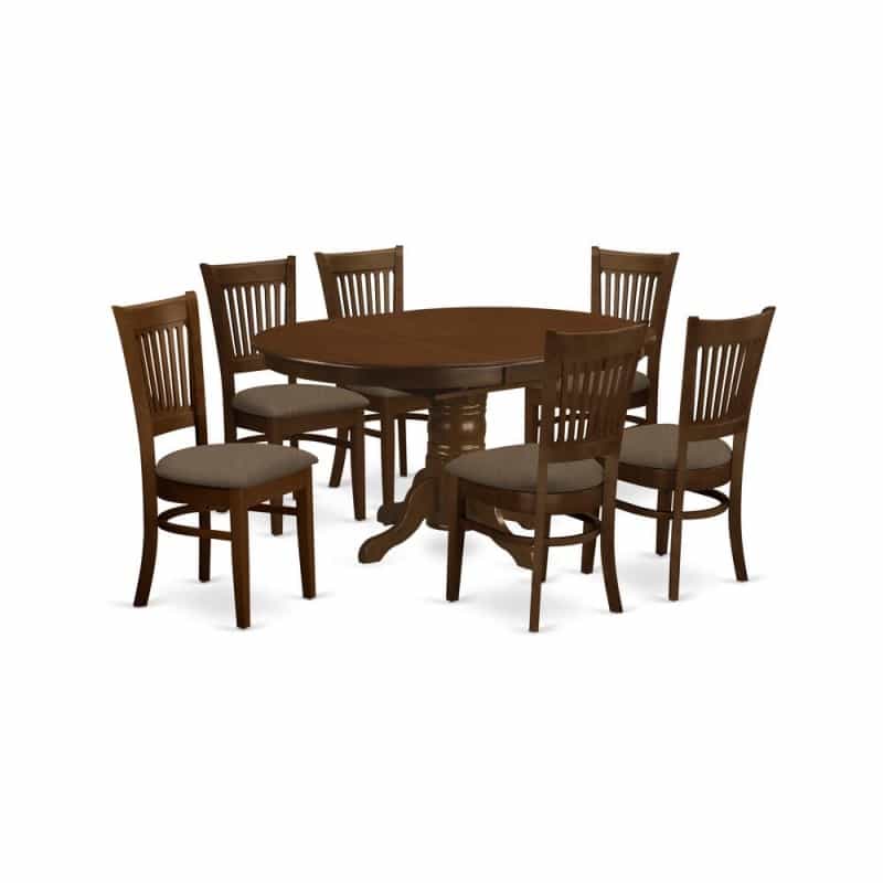 7 Pc Set Kenley With A 18" Leaf And 6 Cushion Dinette Chairs