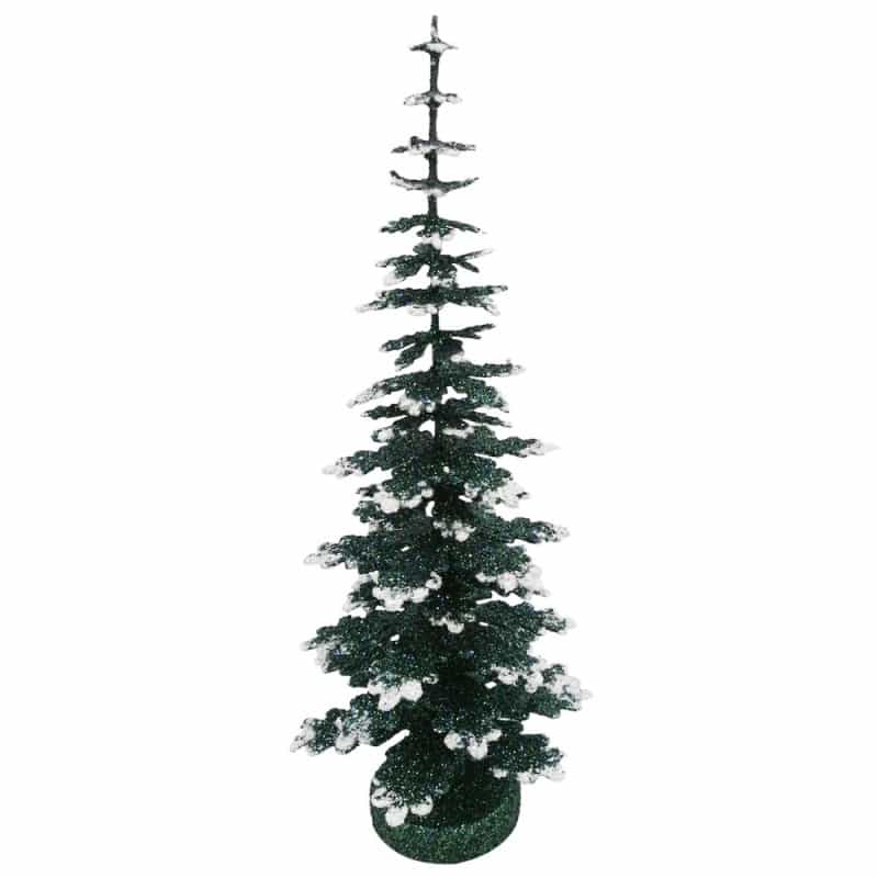 Paper Mache Tree - Green With Snow 30Cm