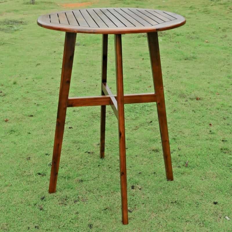 Acacia 32-Inch Round Bar Height Table, Stain