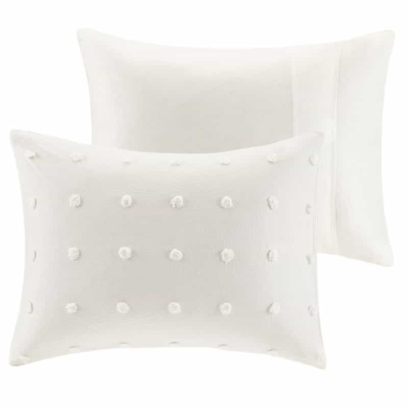 Cotton Jacquard Comforter Set With Euro Shams And Throw Pillows
