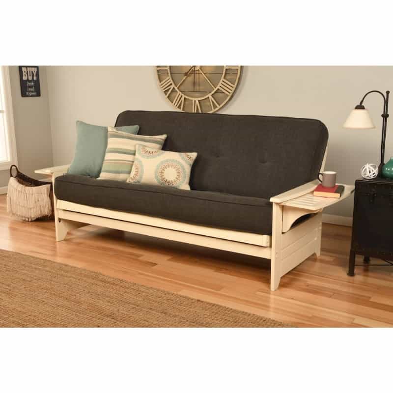 Phoenix Frame/Antique White Finish/Linen Charcoal Mattress